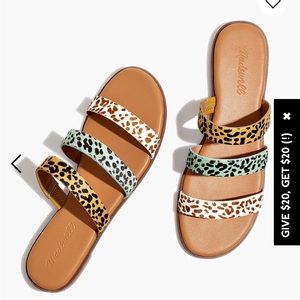 Madewell Ilana slide. Dyed calf hair. Size 7.